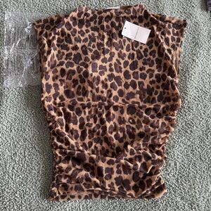 NWT Abercrombie & Fitch Mesh Leopard Print Women's Top